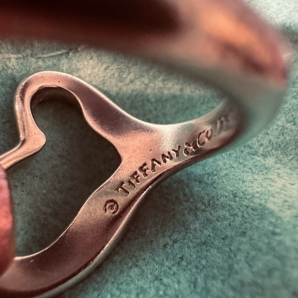 Tiffany & Co Elsa Peretti Open Heart Ring Sterling Silver 925 Size 5.5 US - Picture 6 of 9